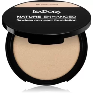 Image of IsaDora Nature Enhanced Flawless Compact Foundation Compact Cream Foundation Shade 80 Porcelain 10 g