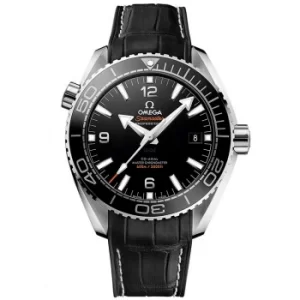 Image of Omega Seamaster Planet Ocean Mens Black Leather Strap Watch