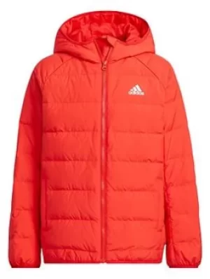 Image of Boys, adidas Junior Unisex Yk Froosy Jacket, Red/White, Size 9-10 Years