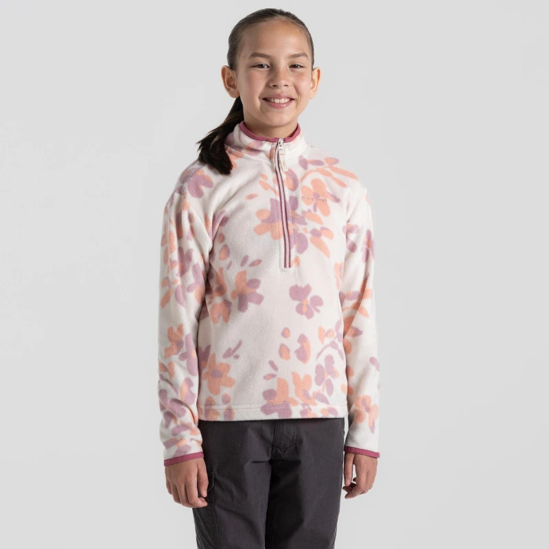 Image of Craghoppers Unisex Kids Bachas Full-Zip Fleece Sea Salt Prt unisex 7-8yrs