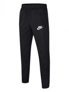 Image of Boys, Nike Sportswear Kids Woven Pants - Black/White Size M 10-12 Years