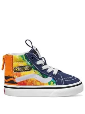 Image of Vans Sk8-Hi Crayola Mashup Melt Toddler Unisex Hi Top Trainers-Multi, Size 8