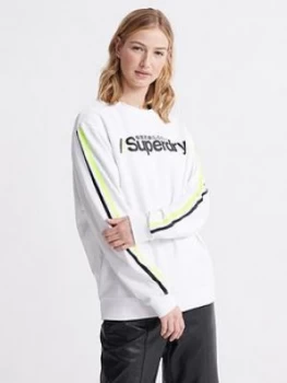 Image of Superdry Swiss Logo Sport Crew - Optic, Optic, Size 10, Women