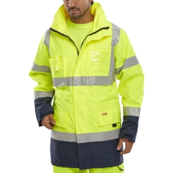 Image of Two Tone Breathable Traffic Jacket Saturn Yellow/Navy - Size 5XL