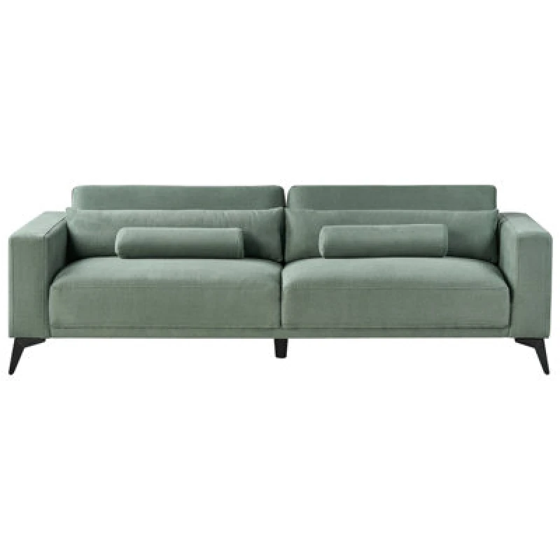 Image of Beliani Sofa 3 Seater Ange Fabric Light Green