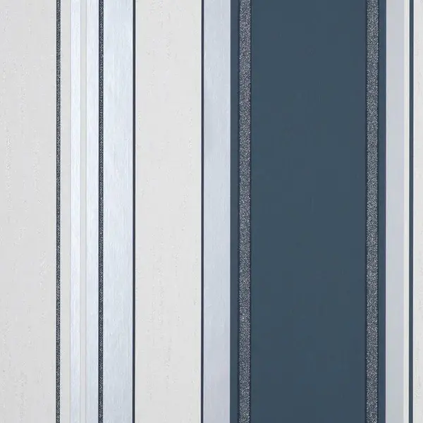 Image of FINE DECOR Fine Decor - Synergy Stripe Navy Blue Silver White Paste The Paper Wallpaper WL-M1720