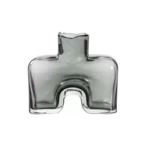 Image of 15cm Grey Glass Vase