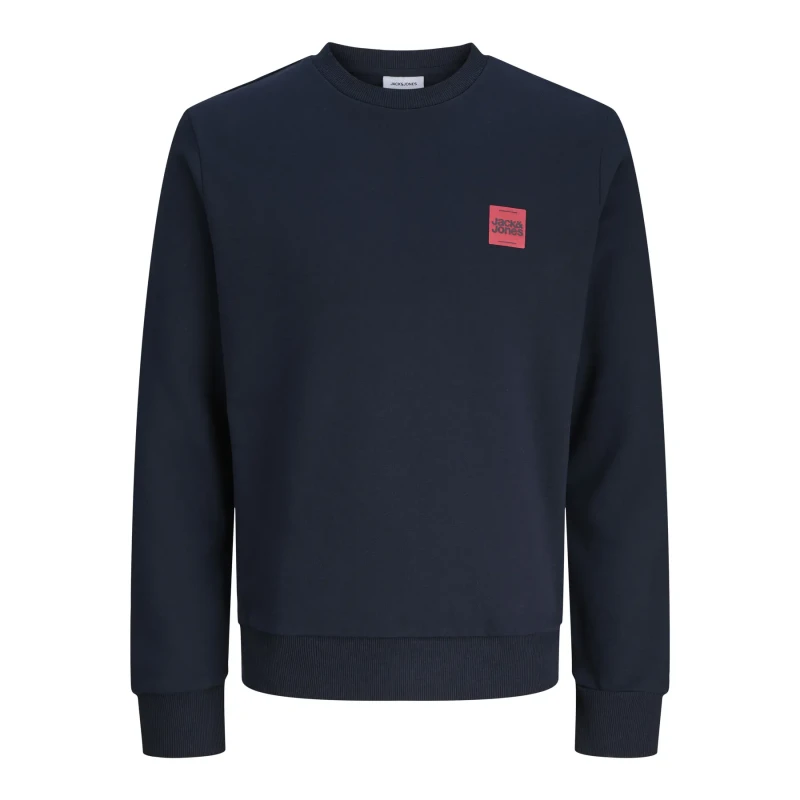 Image of jack & jones Small Logo Sweatshirt with Crew Neck Navy Blue Men M;XL;XXL