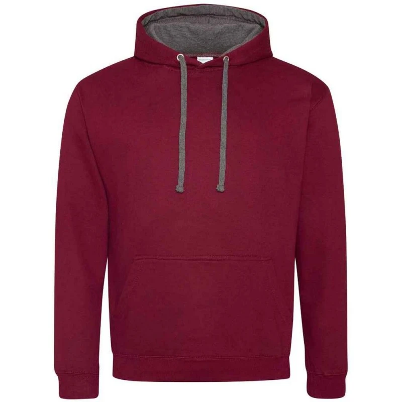 Image of AWDis AWDis Men Varsity Hoodie in Burgundy Size: X-Small Burgundy XS Male 5063425961962