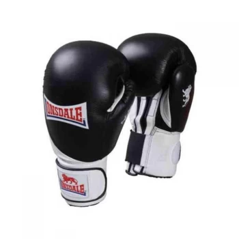 Image of Lonsdale Leather Club Sparring Gloves - Black/White