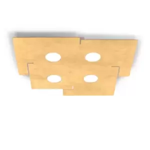 Image of Square Lifestyle Metal Surface Mounted Ceiling Light - Leaf Gold Finish, 4x GX53