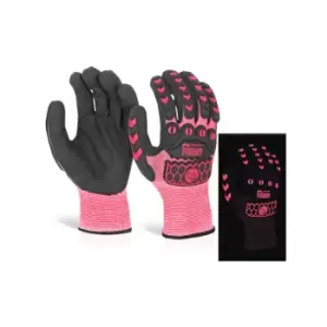 Image of Glovezilla - glow in the dark foam nitrile glove pink lge - Pink - Pink