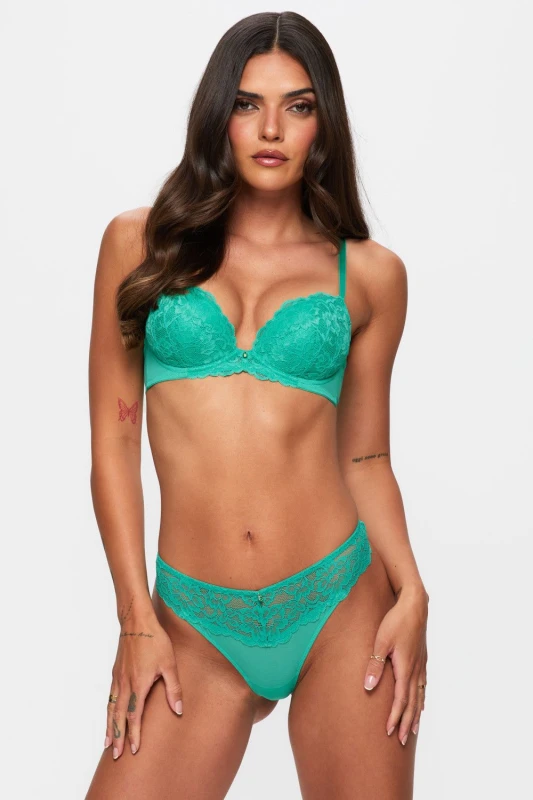 Image of Ann Summers Womens Sexy Lace Thong in Bright Green Size: 12 Bright Green Female 12
