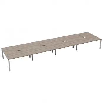 Image of CB 8 Person Bench 1200 x 800 - Grey Oak Top and White Legs