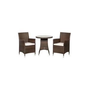 Image of Amir Royalcraft Nevada 2 Seater Round Bistro Set Brown