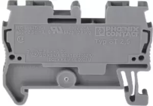 Image of Phoenix Contact 3031212 Terminal Block, Din Rail, 2Pos, 10Awg