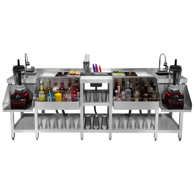 Image of Kukoo Compact Twin Cocktail Bar Station Silver