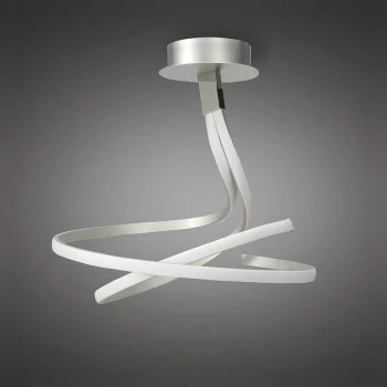 Image of Nur 50W LED 3000K Semi Ceiling Light, 4000lm, Dimmable silver / frosted acrylic / polished chrome