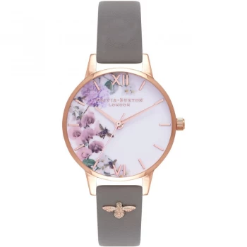 Image of Embellished Enchanted Garden Rose Gold & London Grey Watch