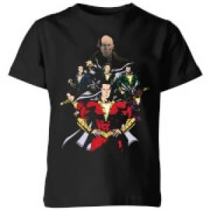 Image of Shazam Team Up Kids T-Shirt - Black - 3-4 Years