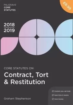 Image of Core statutes on contract tort & restitution 2018-19 by Graham Stephenson