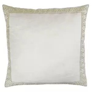 Image of Apollo Embroidered Cushion Ivory/Gold