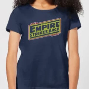 Image of Star Wars Empire Strikes Back Logo Womens T-Shirt - Navy - M