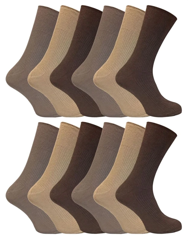 Image of Sock Snob Sock Snob Men Thin Soft 100% Cotton Non Elastic Dress Socks in Brown Size: 6-11 Brown 6-11 Male 5060910925812