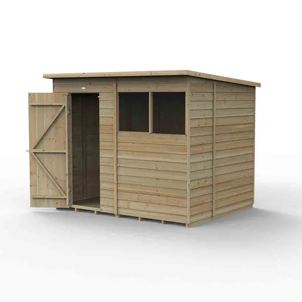 Image of Forest Garden 4LIFE Pent Shed 8x6 - Single Door - 2 Windows