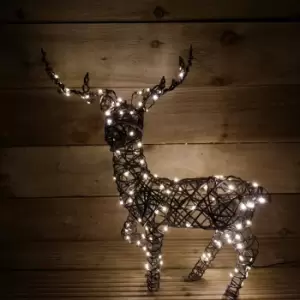 Image of 60cm LED Indoor Outdoor Wicker Standing Reindeer Christmas Decoration
