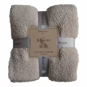 Image of Crossland Grove Teddy Fleece Throw Taupe 1300x1800mm