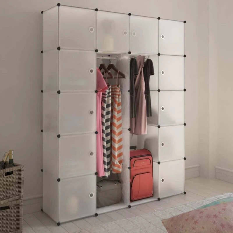 Image of vidaXL Modular Cabinet 14 Compartments White 37x146x180.5cm Storage Organiser