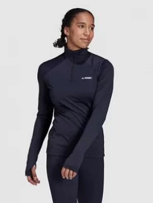 Image of adidas 1/2 Zip Fleece, Navy, Size XL, Women