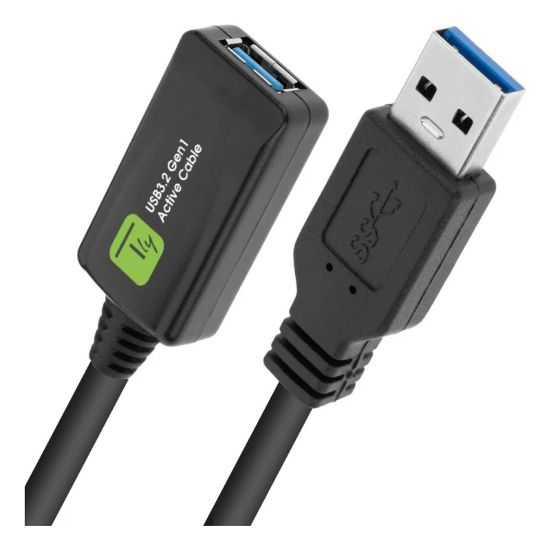 Image of Techly ICUR3050G USB cable USB 3.2 Gen 1 (3.1 Gen 1) 5m USB A Black