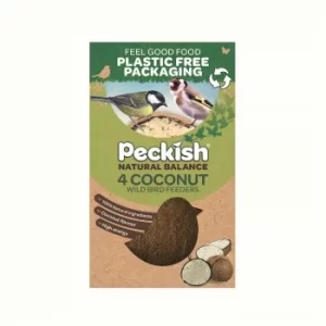 Image of Peckish Natural Balance Coconut Feeder Bird Food 4 Pcs
