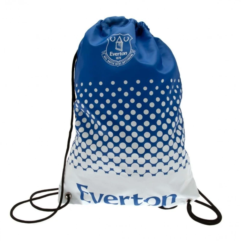 Image of Everton FC Mens Fade Design Drawstring Gym Bag in Blue Blue Male