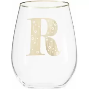 Image of Letter r Stemless Wine Glass - Premier Housewares