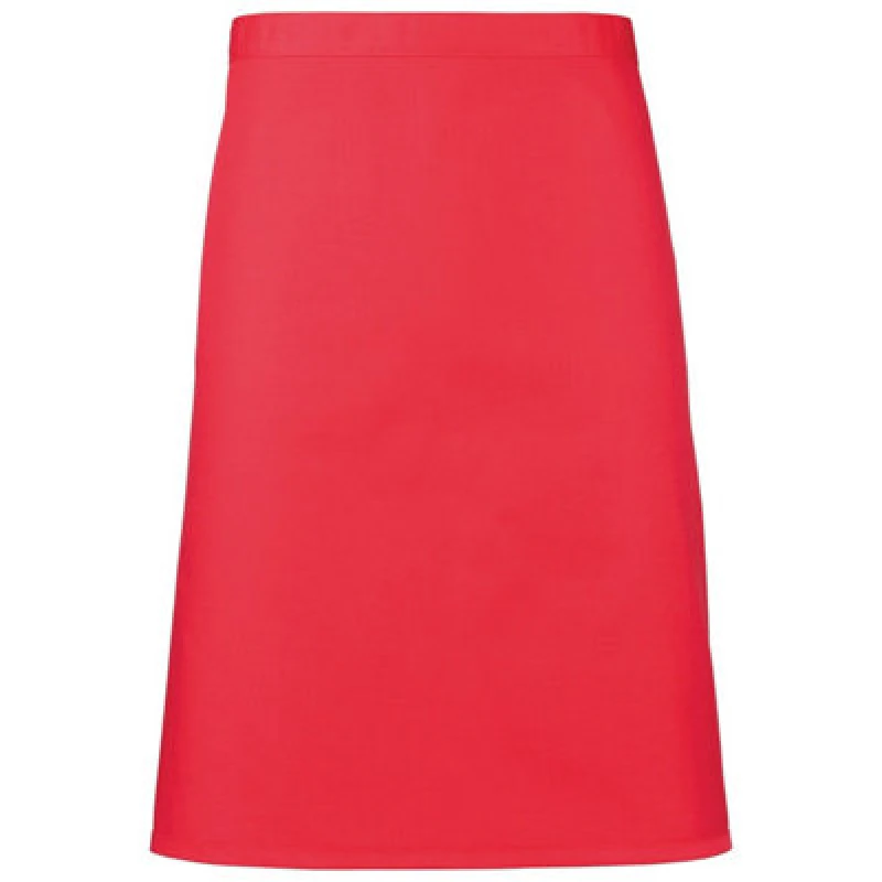 Image of Premier Premier Colours Mid Length Apron in Dark Red Dark Red One Size Unisex 5063470681327
