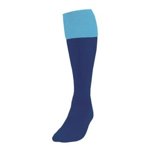 Image of Precision Navy/Sky Turnover Football Socks UK Size Junior 12-2