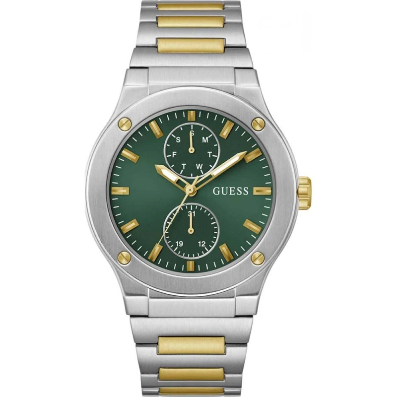Image of Guess GW0795G1 Mens JET (45mm) Green Dial / Two-Tone Watch