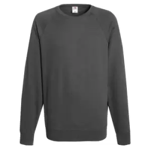 Image of Fruit Of The Loom Mens Lightweight Raglan Sweatshirt (240 GSM) (2XL) (Light Graphite)