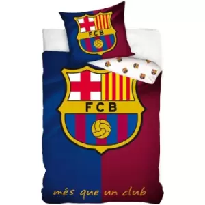 Image of Mes Que Un Club Crest Duvet Cover Set (Single) (Navy/Maroon/White) - Navy/Maroon/White - Fc Barcelona
