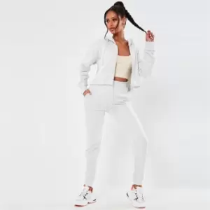 Image of Missguided Cropped Hoodie And Joggers Co Ord Set - White