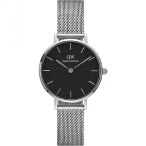 Image of Ladies Daniel Wellington Classic Petite 28 Sterling Black Watch