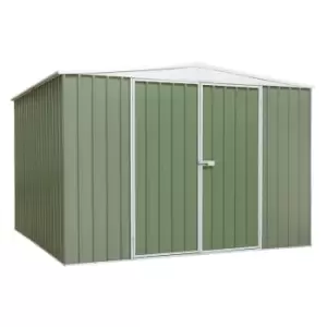 Image of Dellonda Galvanised Steel Storage Shed 10 x 10ft Apex Style Roof Green DG116