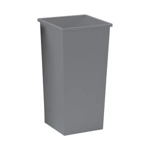 Image of 5 Star Facilities 48 Litre Waste Bin Square Metal Scratch Resistant Silver Metallic