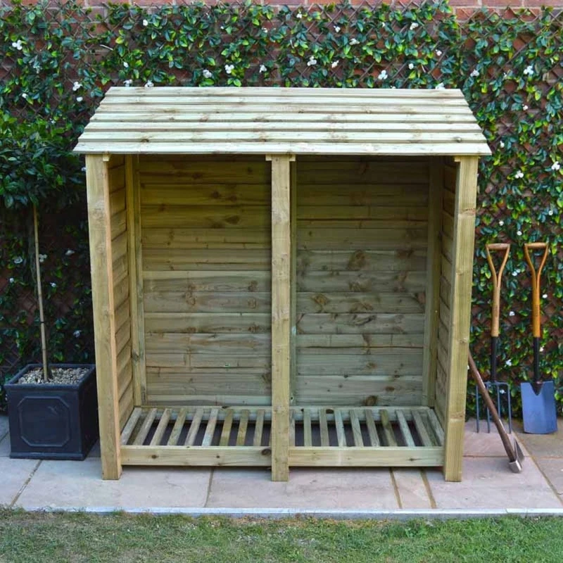 Image of Rutland County Garden Furniture Ltd Hambleton 6ft Log Store - L80 x W180 x H181cm - Light Green Light Green Unisex