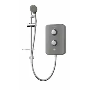Image of Slim Duo 9.5kW Electric Shower Grey 3 Spray Head Handset Bathroom - Grey - Gainsborough