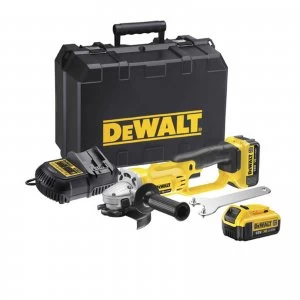 Image of DEWALT DCG412 18v XR Cordless Angle Grinder 125mm 2 x 4ah Li-ion Charger Case