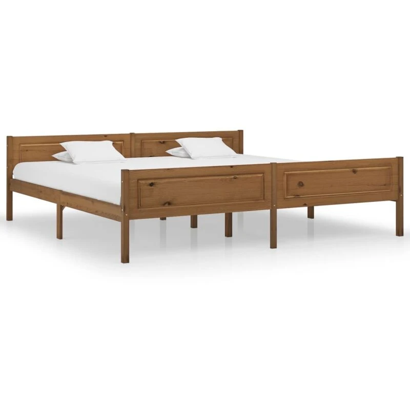 Image of VIDAXL Bed Frame without Mattress Solid Pinewood Honey Brown 200x200cm vidaXL 8720286364277